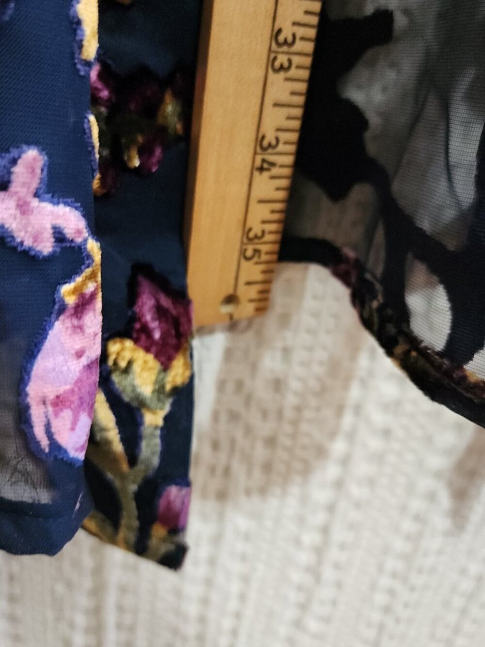 Catherines Velvet Burnout Floral Sheer Kimono Festival Whimsigoth Boho 4X/5X - Picture 12 of 13